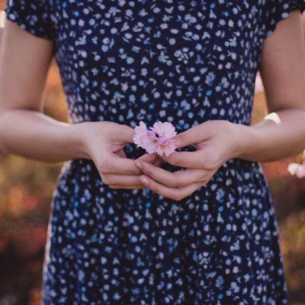 Floral Print Midi Dress - Navy